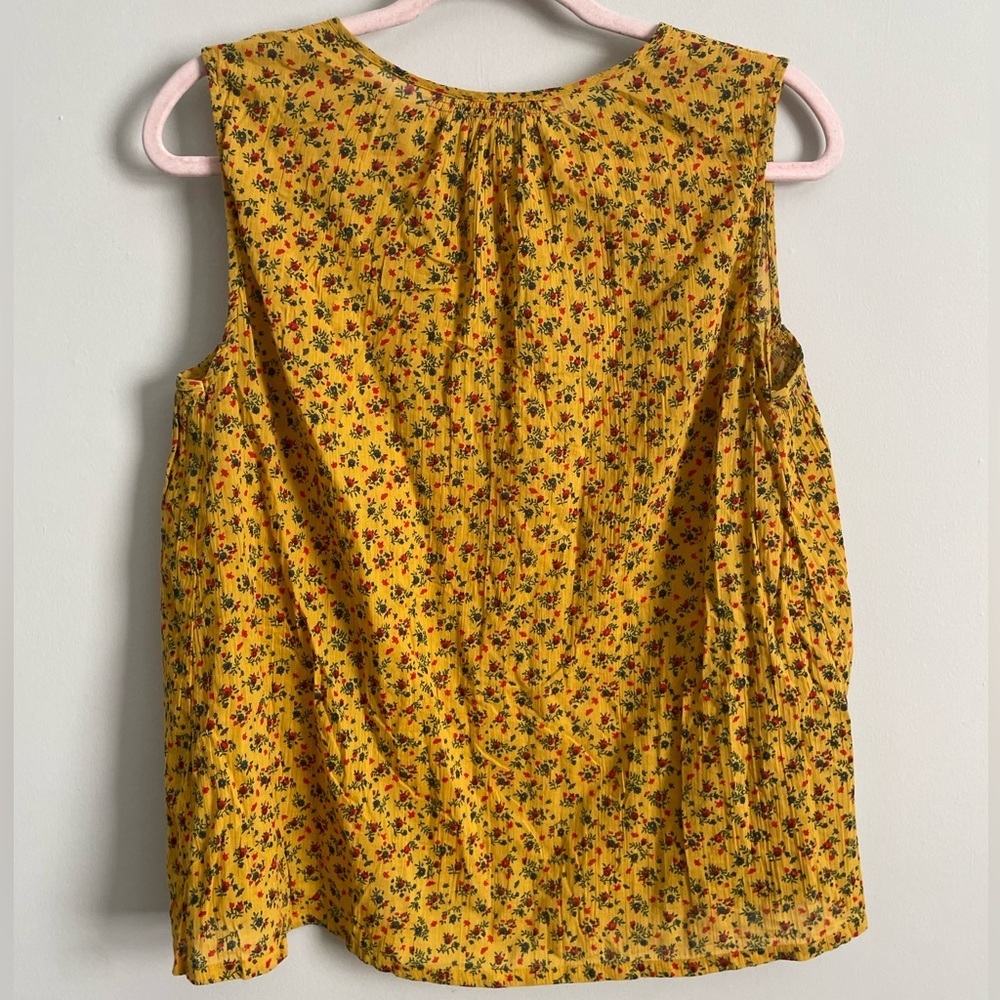 Madewell Shirred Shell Tank in Calico Floral Sleeveless Summer - Picture 13 of 14